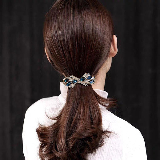 LBE-fj031大号优雅发夹发卡合金顶夹水钻横夹简约成人发饰弹簧夹头饰女 商品图2