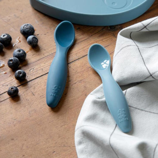 丹麦 Sebra 儿童宝宝餐具塑料分隔餐盘|硅胶勺子2件装宝宝独立饮食 4m+ 商品图6