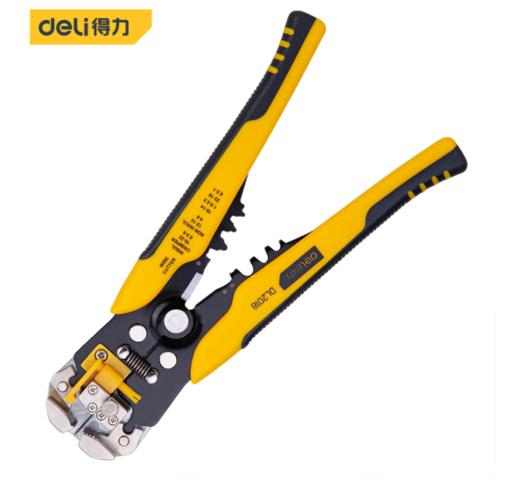 得力DL2018自动剥线钳带压接0.2-6.0mm(黄) 商品图0