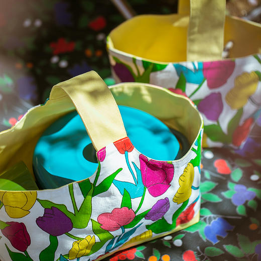 花香系列手提收纳袋布艺收纳筐 商品图2