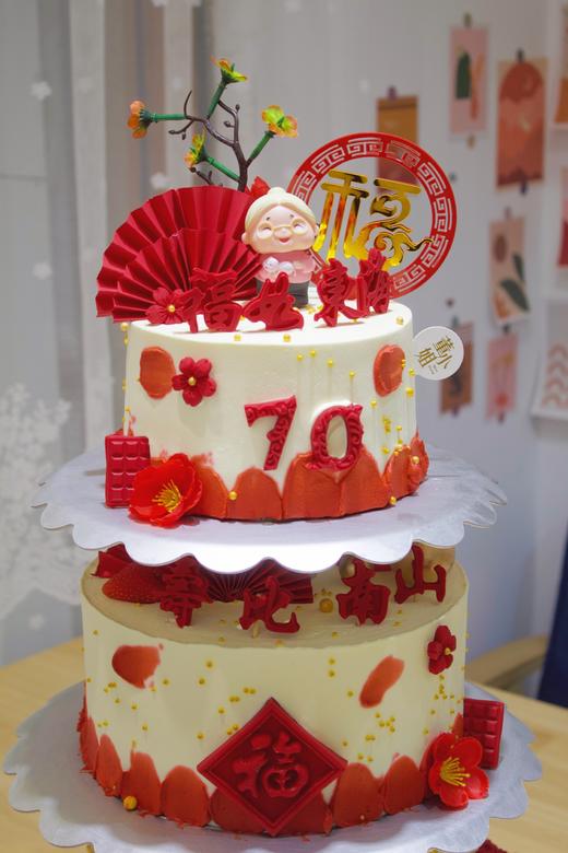 三层祝寿蛋糕 商品图1