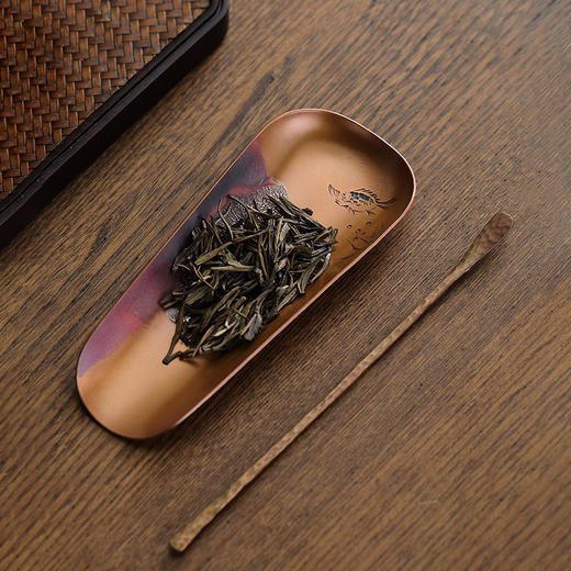纯铜手工茶则  二件套茶铲茶勺茶拨赏茶器套组醒茶配件茶具 商品图12