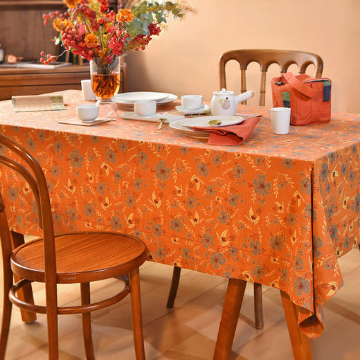 馥郁系列长方形桌布双面节日氛围棉质桌布 商品图3
