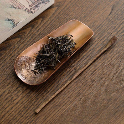 纯铜手工茶则  二件套茶铲茶勺茶拨赏茶器套组醒茶配件茶具 商品图4