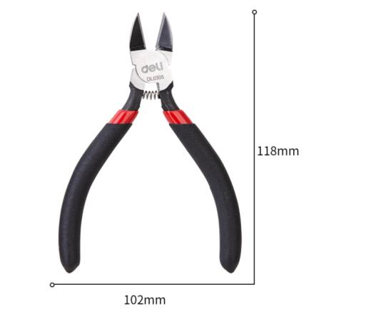 得力DL0305水口钳铬钒钢5寸(红) 商品图1