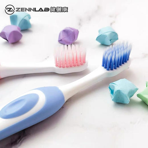 健俪康(Zennlab)儿童牙刷立体舒适细尖软毛清洁小头刷毛刷牙缝双支装3-12岁 一套2支装 商品图8