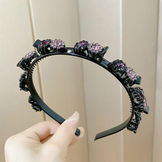 LBE-fg618发夹顶夹刘海固定发箍女碎发夹子带齿防滑编发蓬松高颅顶头箍 商品图5