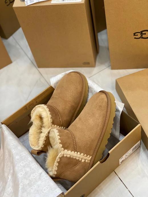 【女款】河南桑坡雪地靴、正常底 / 厚底3CM 毛线边mini35-40码 商品图3