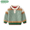 巴布雨韩版晴棉针织polo领男童毛衣A类男童秋装上衣秋冬儿童毛衣 商品缩略图5