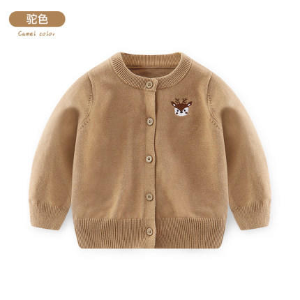 巴布雨柔软ins风简约儿童针织毛衣外套开衫秋纯色A类婴儿毛衣外套 商品图8