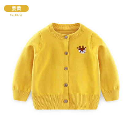 巴布雨柔软ins风简约儿童针织毛衣外套开衫秋纯色A类婴儿毛衣外套 商品图7