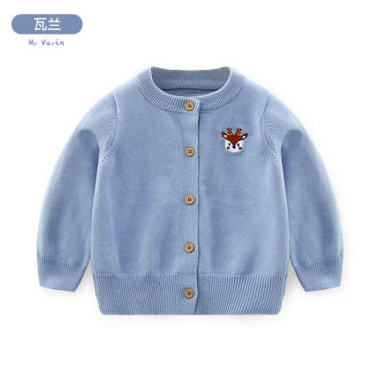 巴布雨柔软ins风简约儿童针织毛衣外套开衫秋纯色A类婴儿毛衣外套 商品图5