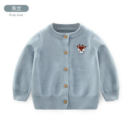 巴布雨柔软ins风简约儿童针织毛衣外套开衫秋纯色A类婴儿毛衣外套 商品图6