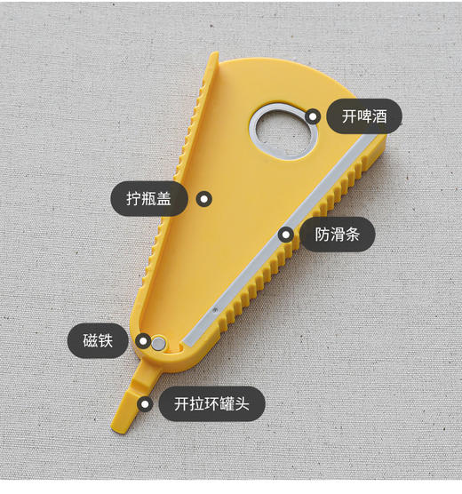 升级版小号带磁多功能塑料开瓶器简易开罐器罐头开瓶器拧盖器旋盖 商品图2