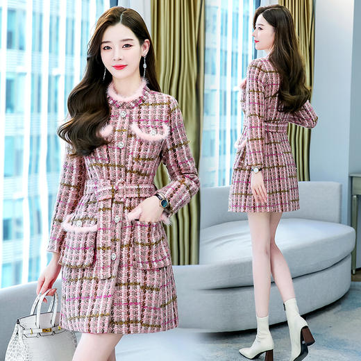 大方减龄水貂毛拼接小香风羽绒服外套HR-GYGM8827 商品图1