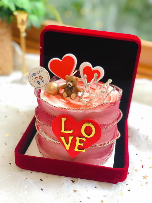 四寸情人节熊奶油蛋糕 下单前请仔细阅读商品详情 商品图0