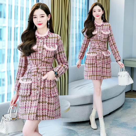 大方减龄水貂毛拼接小香风羽绒服外套HR-GYGM8827 商品图4