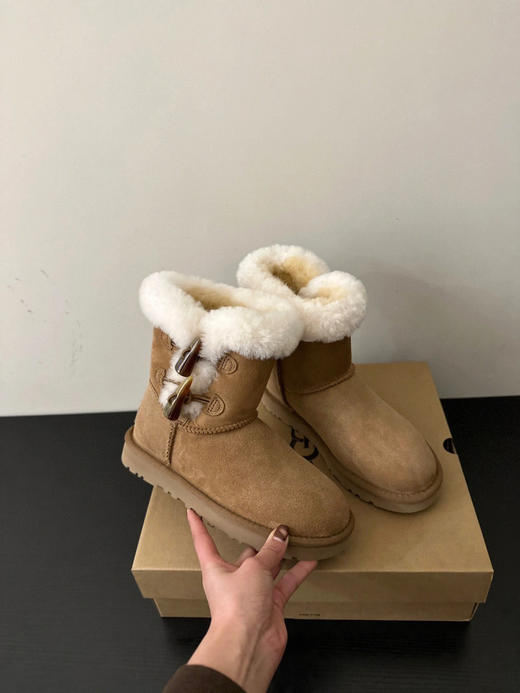 【女款】河南桑坡雪地靴 牛角一粒扣/两粒扣/三粒扣 35-40码 羊皮毛一体 商品图10