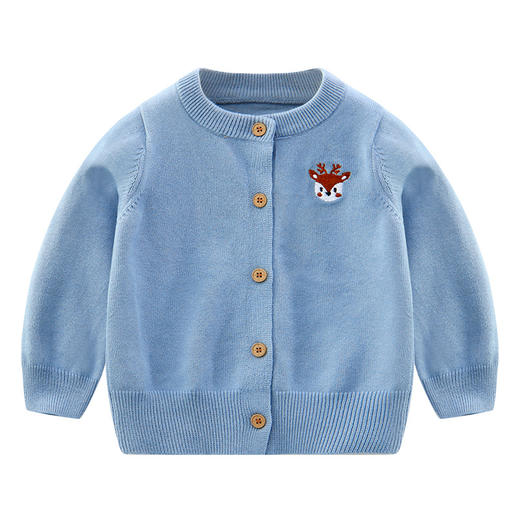 巴布雨柔软ins风简约儿童针织毛衣外套开衫秋纯色A类婴儿毛衣外套 商品图4