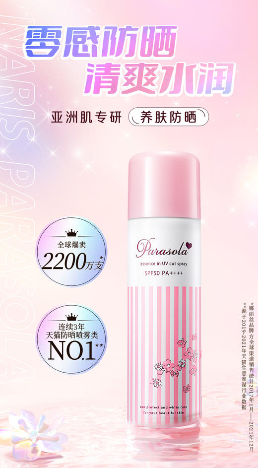 【香港直邮】日本Naris Up娜丽丝保湿清爽防晒喷雾粉色/紫色 SPF50 商品图1