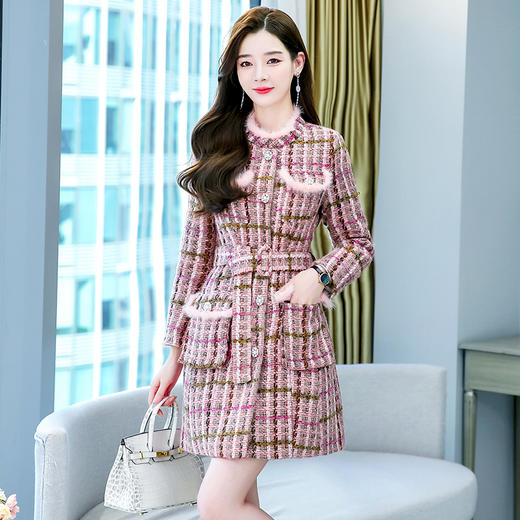 大方减龄水貂毛拼接小香风羽绒服外套HR-GYGM8827 商品图3