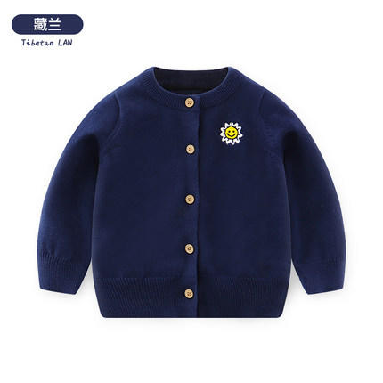 巴布雨柔软ins风简约儿童针织毛衣外套开衫秋纯色A类婴儿毛衣外套 商品图9