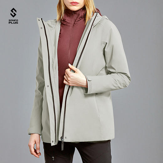 SANFO PLUS 女款暗夜羽绒三合一冲锋衣SJW-21081 商品图1