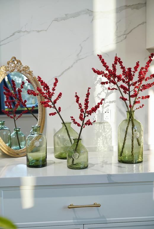 碧轩 现代轻奢透明玻璃花瓶摆件 家居装饰品摆设客厅餐厅插花器 商品图0