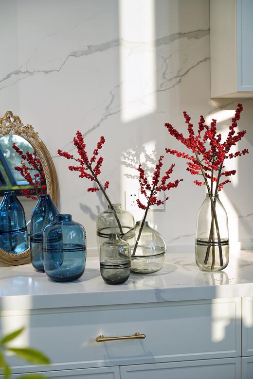 冬青碧轩玻璃花瓶客厅插花摆件富贵竹百合干花透明花器北欧简约小清新瓶子 商品图1