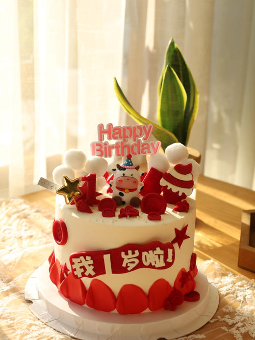 红色系牛宝宝蛋糕 商品图2