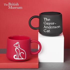 大英博物馆盖亚·安德森猫系列触感磨砂浮雕马克杯红色黑色款