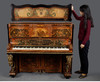 独角鹿西洋古董法国MONTAL PARIS签名铜鎏金细木镶嵌立式钢琴 商品缩略图1