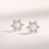 【初雪】S925银六角雪花玫瑰金珍珠小香风耳钉【JHY-E000315B】 商品缩略图1