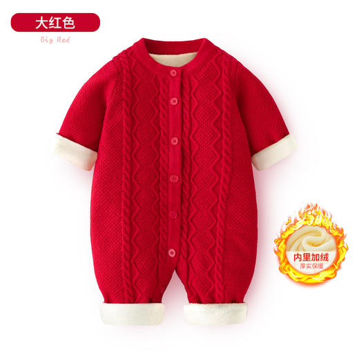 巴布雨保暖加绒婴儿连体衣服秋冬婴儿加棉连体衣服婴儿外出连体衣 商品图5