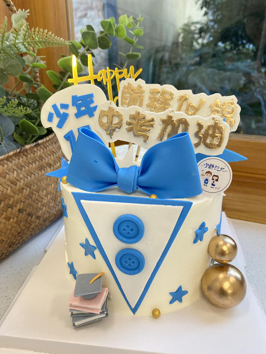 男孩加油前程似锦奶油蛋糕 下单前请仔细阅读商品详情 商品图0