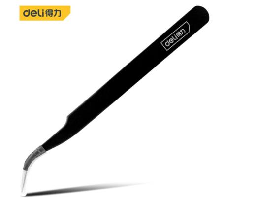 得力DL396103镊子弯头120mm(黑) 商品图0