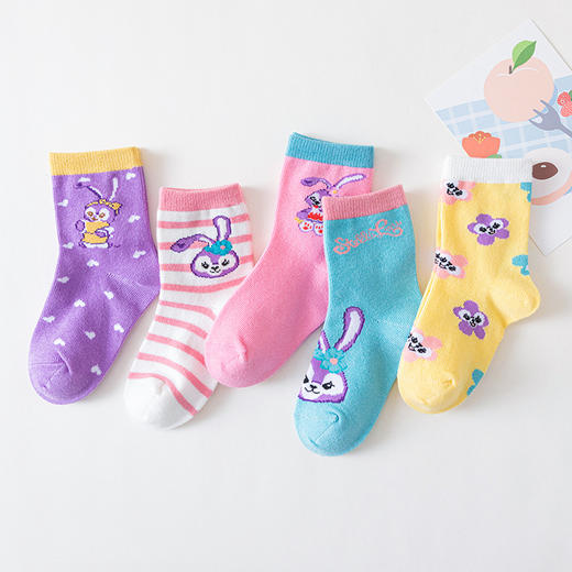 【5双装】秋冬儿童中筒袜 新年大红袜 男童吸汗精梳棉时尚卡通恐龙袜 学生亮色袜子 商品图9