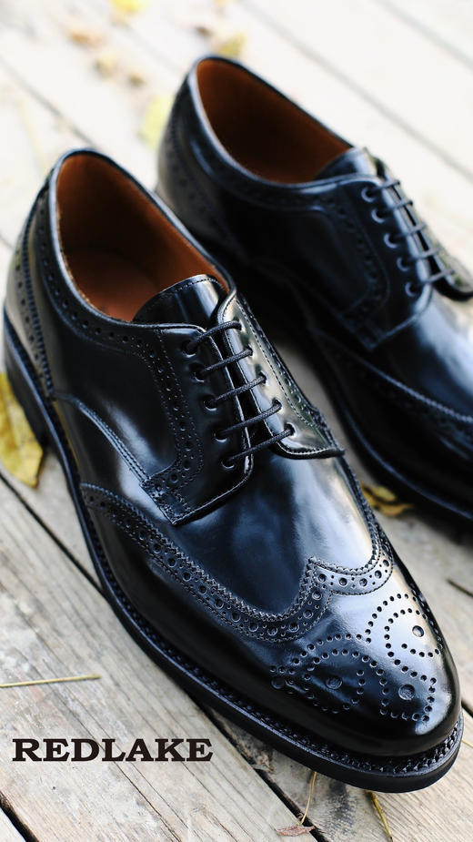 限时特价——西班牙原产男士翼型雕花布洛克德比正装鞋贝多芬 BEETHOVEN-黑色(超轻舒适款) 商品图10