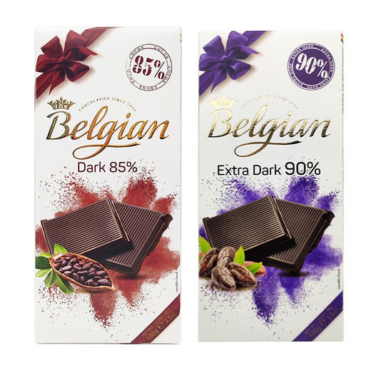 比利时白丽人黑巧克力系列100g 85%/90% 来自比利时的丝滑美味 042303/042304 商品图0