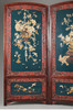 独角鹿西洋古董日本明治时剔红雕漆富贵牡丹寿菊芝山镶嵌两曲屏风 商品缩略图2