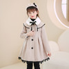 DY-6812儿童外套秋冬夹棉新款童装洋气女孩毛呢大衣中长款女童裙套装 商品缩略图2