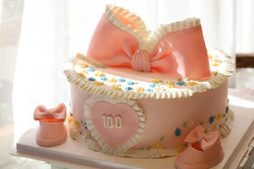 粉色系女宝宝蝴蝶结（图为10寸）