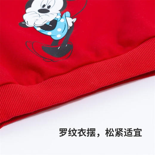 【商场同款】迪士尼童装女童卫衣卡通米妮黛丝简约双色卫衣加绒保暖秋新品214DS0196 商品图5