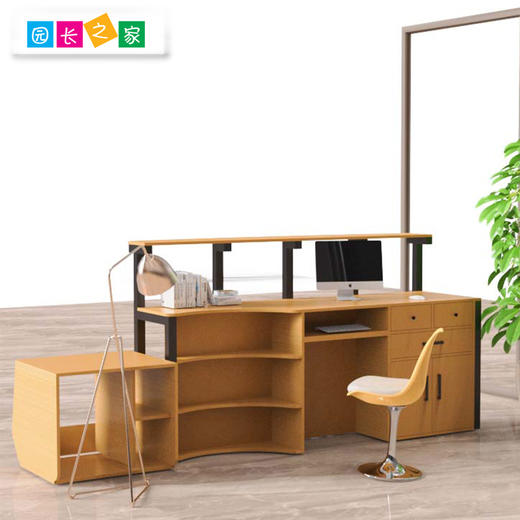 铁木倾心极简接待台幼儿园小空间简约现代铁木倾心接待台 商品图1