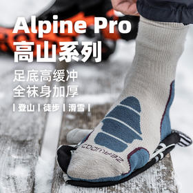 【189元2双】ZEALWOOD赛乐ALPINE高山系列II美丽诺羊毛登山户外保暖速干功能袜