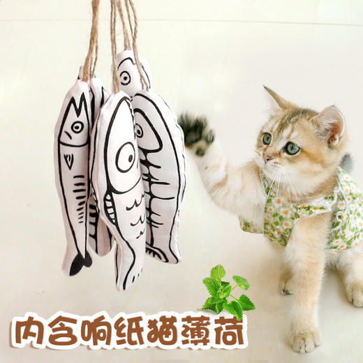 棉质仿真鱼 含猫薄荷 逗猫玩具 解闷耐咬 商品图4