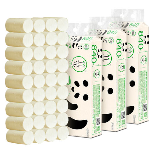 心相印竹π本色无芯卷纸无漂白竹浆心相印4层70克12粒3提 商品图0