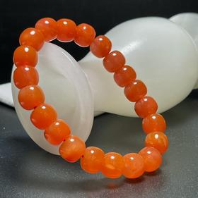 南红玛瑙柿子红手串 8mm  单圈简约手链送礼物百搭 红色红手链首饰饰品