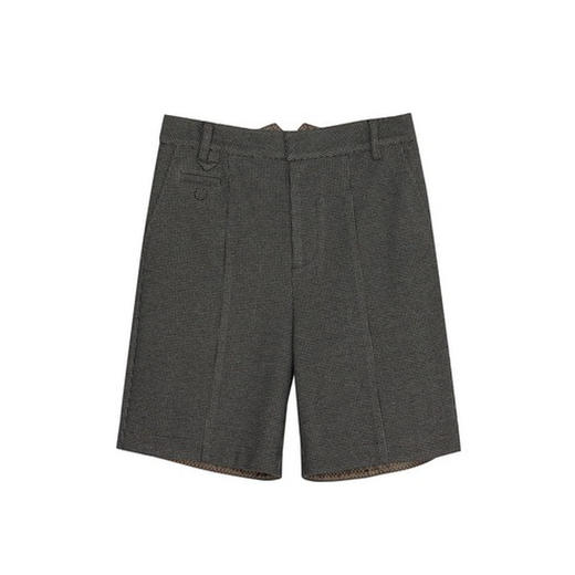 谜底22冬季新款西装毛呢短裤女复古百搭高腰直筒五分裤224MK1748 商品图4