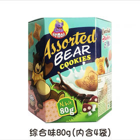 印尼进口 河马莉小熊造型夹心饼干综合草莓巧克力味可爱高颜值80g